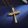 Wholesale Classic Style Cross 304 Stainless Steel Copper Inlay 18K Gold Plated Zircon Pendant Necklace