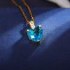 Wholesale Elegant Heart Shape 304 Stainless Steel Copper Inlay 18K Gold Plated Zircon Pendant Necklace