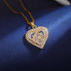 Wholesale Elegant Heart Shape 304 Stainless Steel Copper Inlay 18K Gold Plated Zircon Pendant Necklace