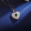 Wholesale Elegant Heart Shape 304 Stainless Steel Copper Inlay 18K Gold Plated Zircon Pendant Necklace