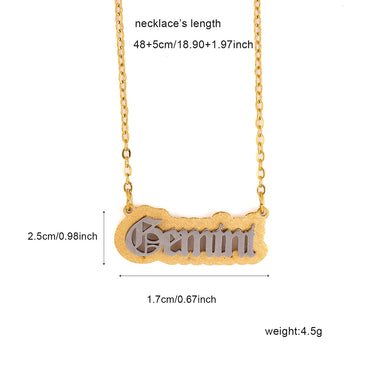 Wholesale IG Style Letter 304 Stainless Steel Copper 18K Gold Plated Pendant Necklace