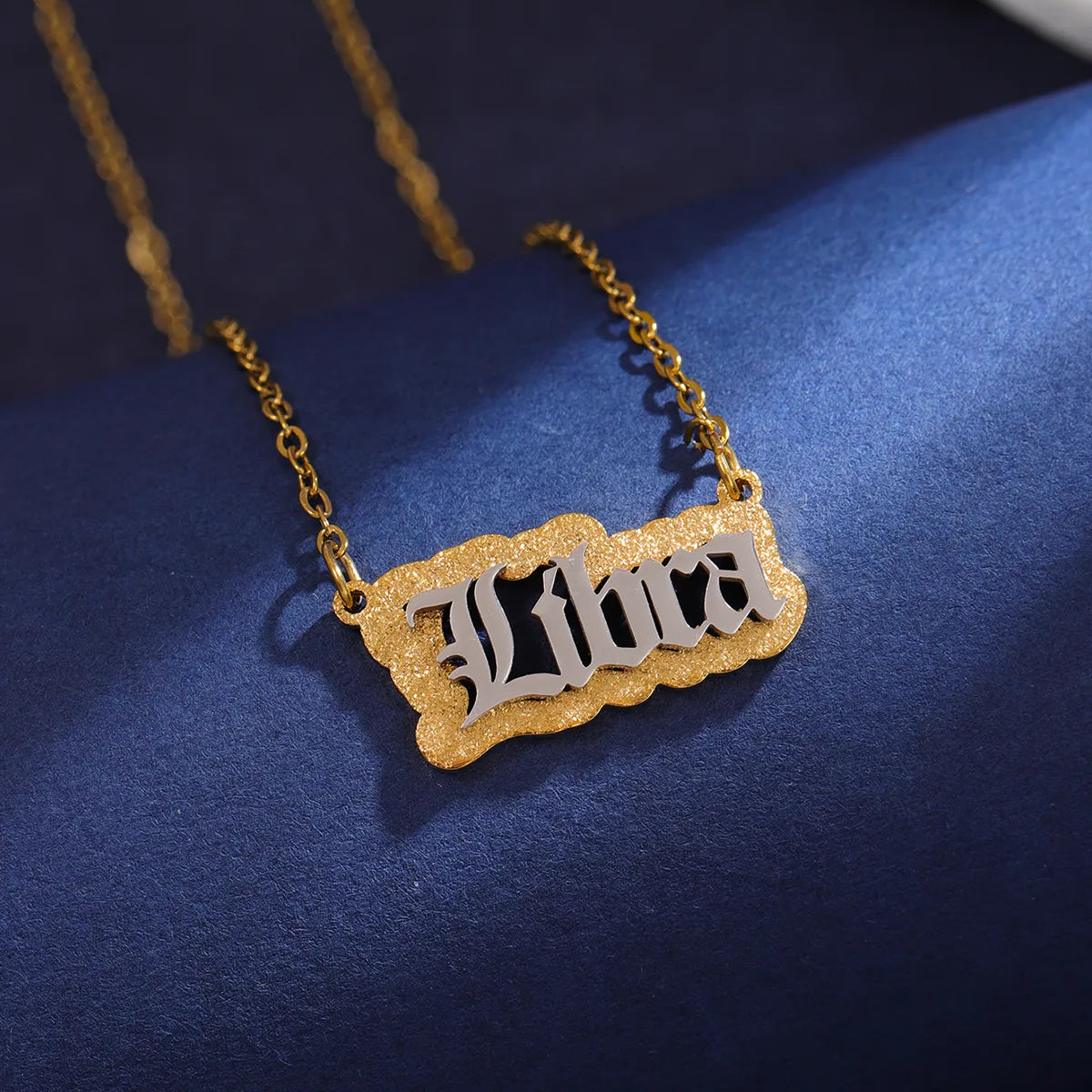 Wholesale IG Style Letter 304 Stainless Steel Copper 18K Gold Plated Pendant Necklace