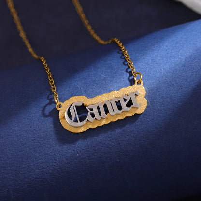 Wholesale IG Style Letter 304 Stainless Steel Copper 18K Gold Plated Pendant Necklace