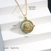 304 Stainless Steel Copper 18K Gold Plated Inlay Star Moon Crystal Zircon Pendant Necklace