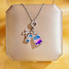 304 Stainless Steel Copper 18K Gold Plated K Gold Plated Cute Inlay Flower Butterfly Acrylic Shell Zircon Pendant Necklace