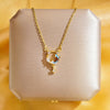 304 Stainless Steel Copper 18K Gold Plated K Gold Plated Cute Inlay Flower Butterfly Acrylic Shell Zircon Pendant Necklace