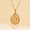 304 Stainless Steel Copper 18K Gold Plated Mosquito-Repellent Incense Spiral Pendant Necklace