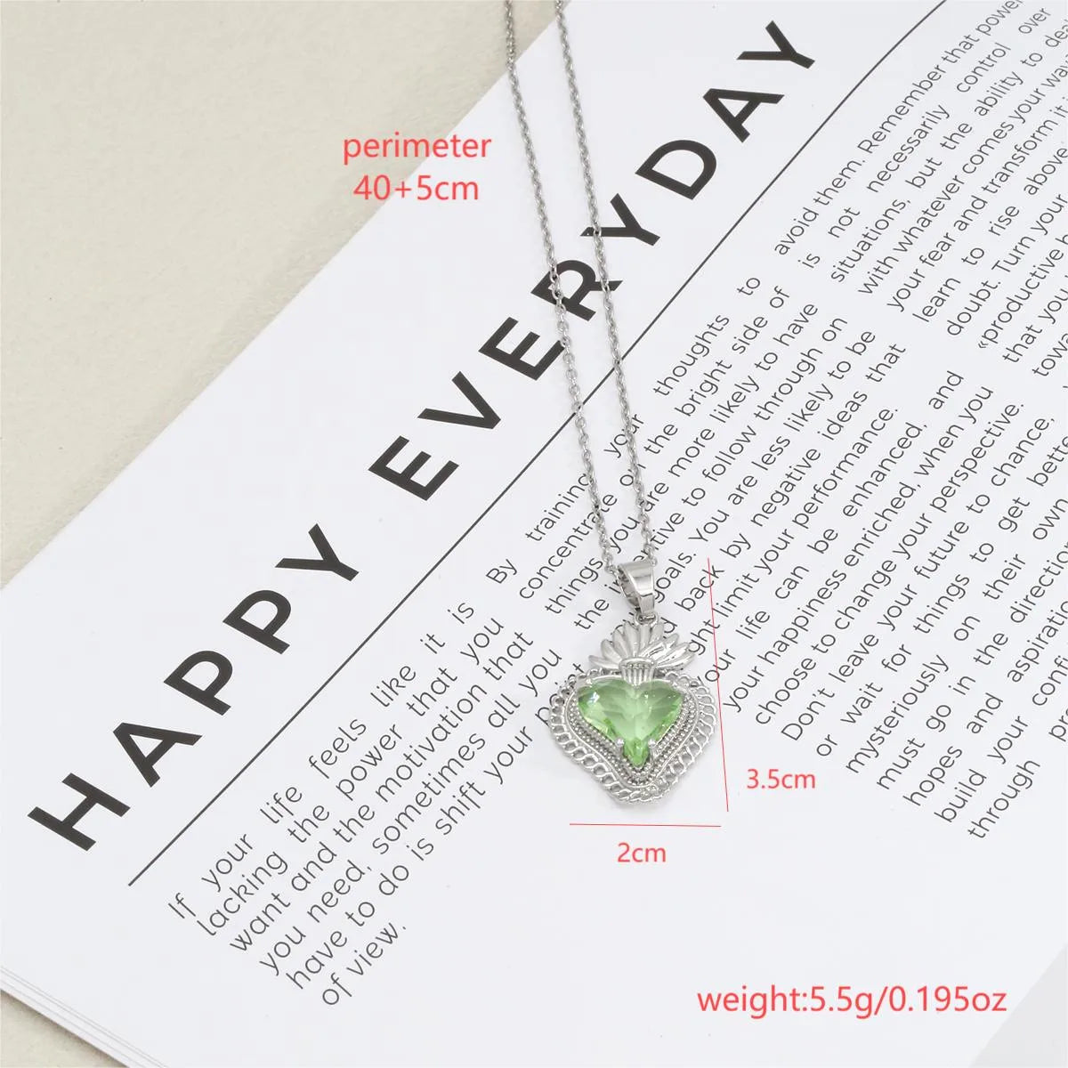 304 Stainless Steel Copper 18K Gold Plated Plating Inlay Heart Shape Rhinestones Pendant Necklace