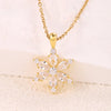 304 Stainless Steel Copper 18K Gold Plated Simple Style Classic Style Plating Inlay Flower Zircon Pendant Necklace