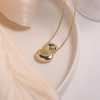 304 Stainless Steel Copper Casual Simple Style Letter Necklace