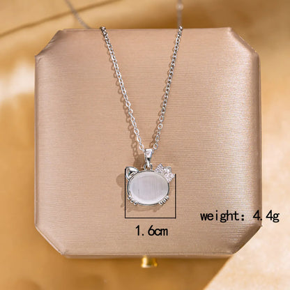 Wholesale Jewelry Elegant Lady Modern Style Letter Butterfly Lock 304 Stainless Steel Copper Acrylic Zircon K Gold Plated Inlay Pendant Necklace