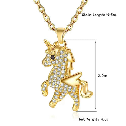 Wholesale Cute Shiny  304 Stainless Steel Copper Inlay Gold Plated Zircon Pendant Necklace