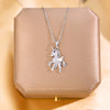 Wholesale Cute Shiny  304 Stainless Steel Copper Inlay Gold Plated Zircon Pendant Necklace