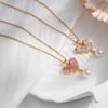 304 Stainless Steel Copper Heart Shape Pendant Necklace