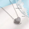 304 Stainless Steel Copper Inlay Heart Shape Crown Zircon Pendant Necklace