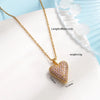 304 Stainless Steel Copper Inlay Heart Shape Crown Zircon Pendant Necklace