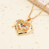 304 Stainless Steel Copper K Gold Plated Basic Modern Style Classic Style Three-Dimensional Inlay Double Heart Heart Shape Zircon Pendant Necklace
