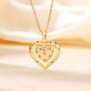 304 Stainless Steel Copper K Gold Plated Basic Modern Style Classic Style Three-Dimensional Inlay Double Heart Heart Shape Zircon Pendant Necklace