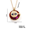 304 Stainless Steel Copper K Gold Plated Inlay Devil'S Eye Crystal Pendant Necklace