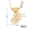 304 Stainless Steel Copper K Gold Plated Inlay Letter Zircon Pendant Necklace