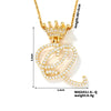 304 Stainless Steel Copper K Gold Plated Inlay Letter Zircon Pendant Necklace