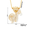 304 Stainless Steel Copper K Gold Plated Inlay Letter Zircon Pendant Necklace