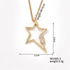 304 Stainless Steel Copper K Gold Plated Rhodium Plated Basic Simple Style Classic Style Inlay Irregular Star Zircon Pendant Necklace