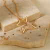 304 Stainless Steel Copper K Gold Plated Rhodium Plated Basic Simple Style Classic Style Inlay Irregular Star Zircon Pendant Necklace