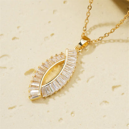 304 Stainless Steel Copper K Gold Plated Rhodium Plated Casual Vacation Sweet Plating Inlay Solid Color Zircon Pendant Necklace