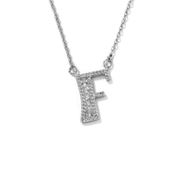 304 Stainless Steel Copper Rhodium Plated Hip-Hop Rock Tropical Asymmetrical Inlay Letter Zircon Pendant Necklace