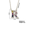 304 Stainless Steel Copper Rhodium Plated Hip-Hop Vacation Shiny Plating Inlay Letter Zircon Pendant Necklace