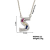 304 Stainless Steel Copper Rhodium Plated Hip-Hop Vacation Shiny Plating Inlay Letter Zircon Pendant Necklace