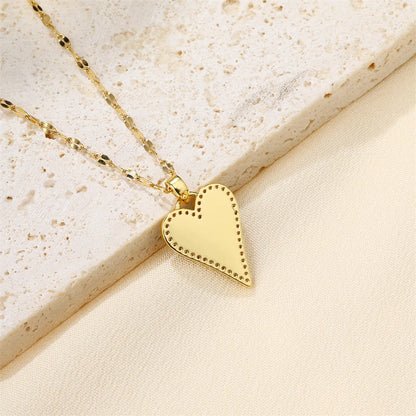 304 Stainless Steel Copper Simple Style Classic Style Layered Heart Shape Pendant Necklace