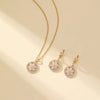 304 Stainless Steel Copper Simple Style Shiny Inlay Flower Zircon Jewelry Set