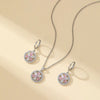 304 Stainless Steel Copper Simple Style Shiny Inlay Flower Zircon Jewelry Set