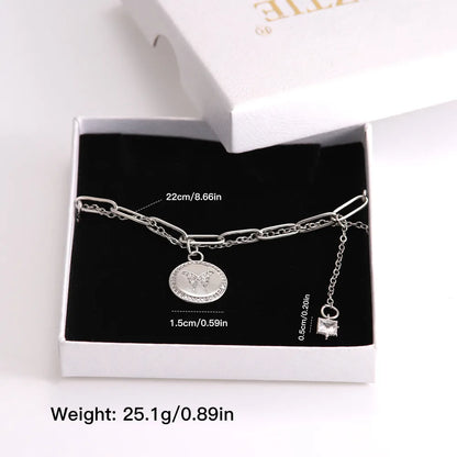 Elegant Simple Style Shiny Human Cross Butterfly 304 Stainless Steel Copper White-Plated K Zircon Bracelets In Bulk