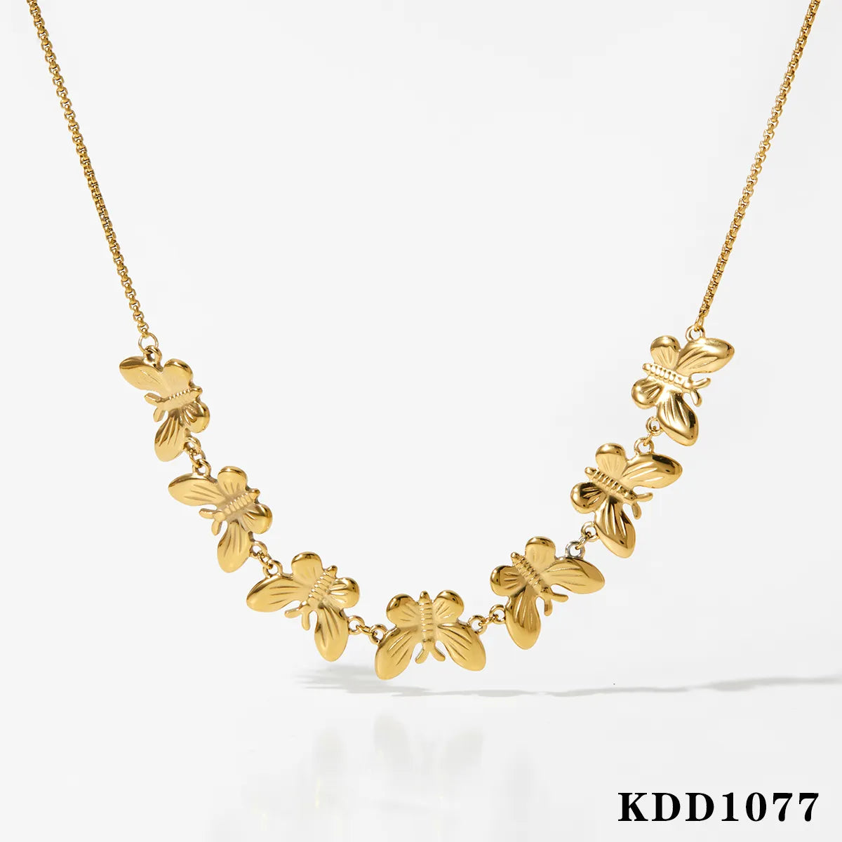 Wholesale Jewelry Elegant Lady Modern Style Butterfly 304 Stainless Steel No Inlaid 16K Gold Plated White Gold Plated Gold Plated Necklace