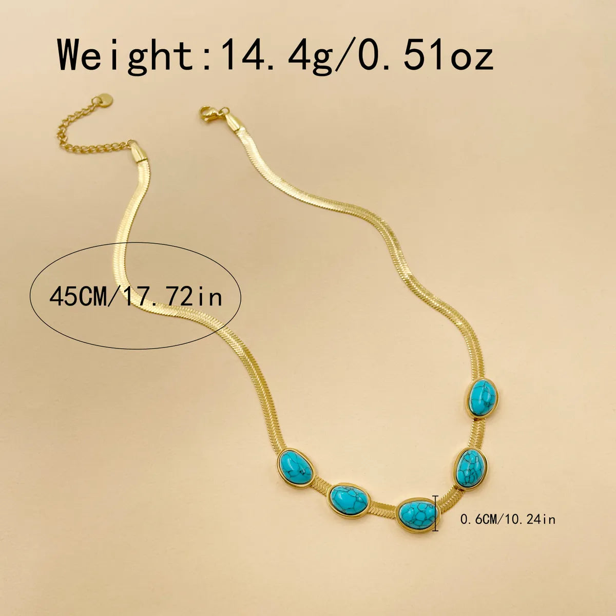 304 Stainless Steel Gold Plated Casual Hawaiian Beach Inlay Sun Leaves Eye Turquoise Pendant Necklace