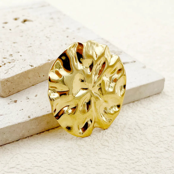 304 Stainless Steel Gold Plated Casual Vacation Classic Style Plating Round Open Rings