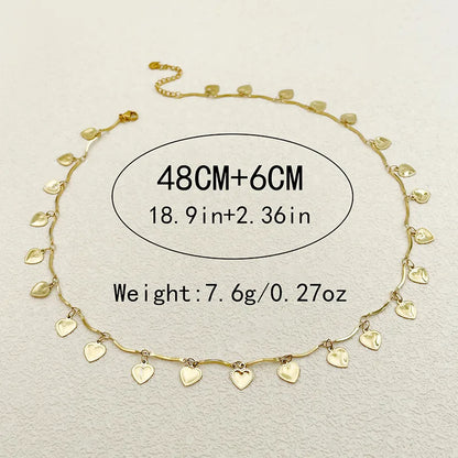 304 Stainless Steel Gold Plated Elegant Glam Sweet Tassel Plating Inlay Heart Shape Necklace