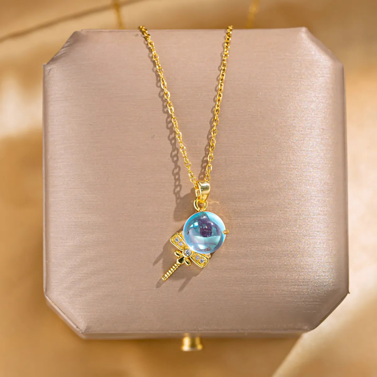 Wholesale Jewelry Elegant Lady Streetwear Geometric Flower Butterfly 304 Stainless Steel Acrylic Zircon 18K Gold Plated Inlay Pendant Necklace