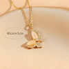 Titanium Steel 18K Gold Plated Casual Commute Plating Diamond Moon Snake Butterfly Resin Opal Zircon Pendant Necklace