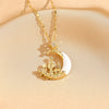 Titanium Steel 18K Gold Plated Casual Commute Plating Diamond Moon Snake Butterfly Resin Opal Zircon Pendant Necklace