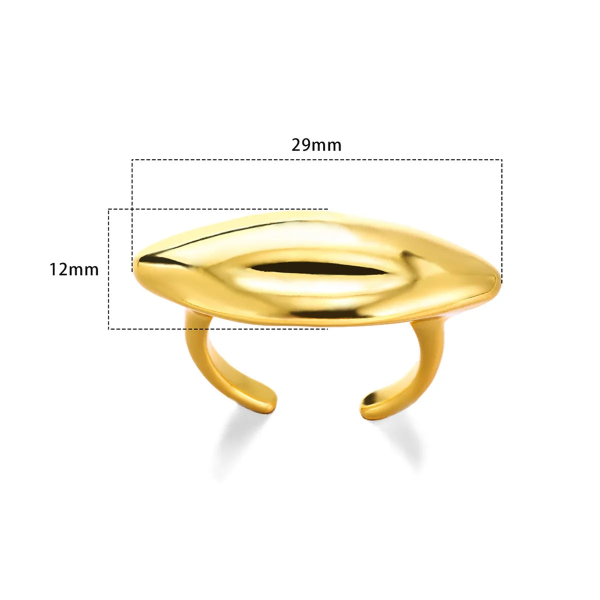 304 Stainless Steel Gold Plated Simple Style Classic Style Plating Heart Shape Rings