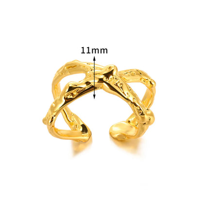 304 Stainless Steel Gold Plated Simple Style Classic Style Plating Heart Shape Rings