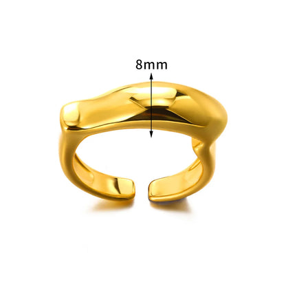 304 Stainless Steel Gold Plated Simple Style Classic Style Plating Heart Shape Rings