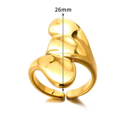 304 Stainless Steel Gold Plated Simple Style Classic Style Plating Solid Color Rings