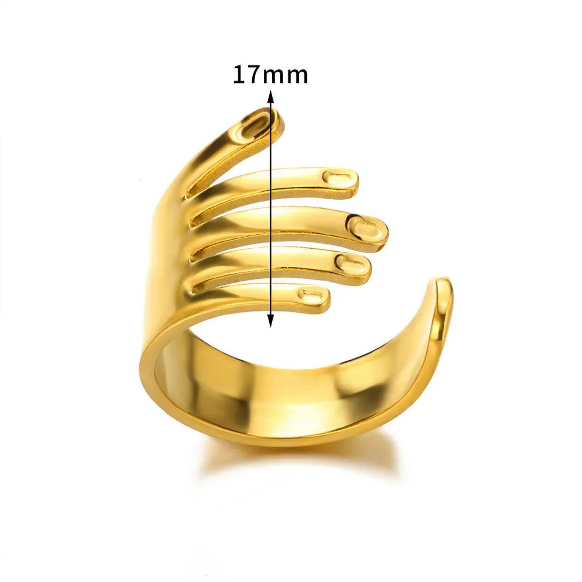 304 Stainless Steel Gold Plated Simple Style Classic Style Plating Solid Color Rings