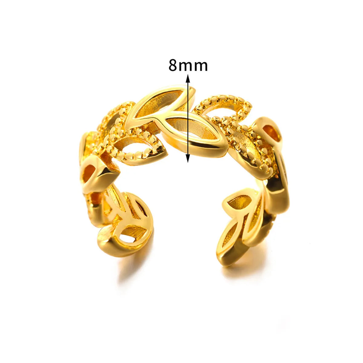 304 Stainless Steel Gold Plated Simple Style Classic Style Plating Solid Color Rings