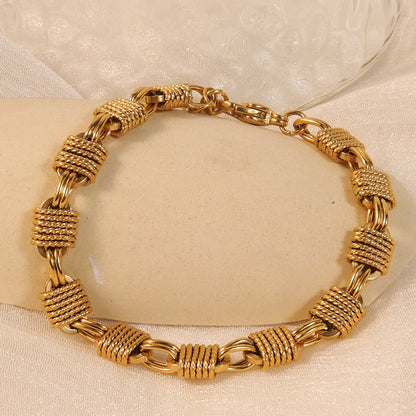 304 Stainless Steel Gold Plated Simple Style Classic Style Solid Color Plating Bracelets Necklace